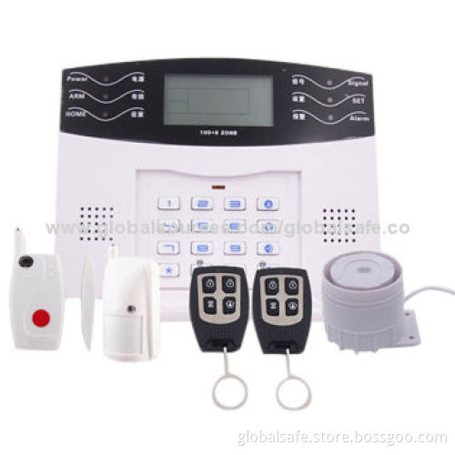 Wireless telephone alarm home PSTN system with 100 wireless defense zone/LCD display